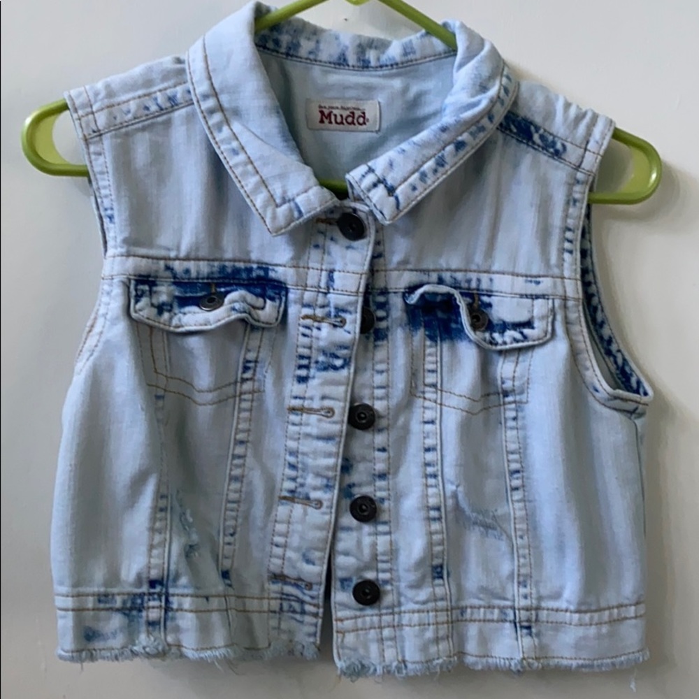 Bleached Distressed Girls Vest